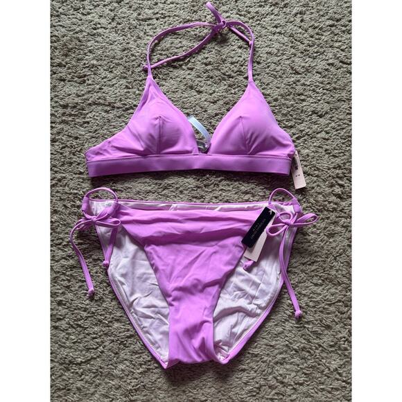 Victoria’s Secret purple pink bikini set top sz M and bottom sz L - Picture 2 of 8